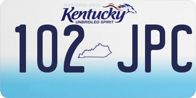 KY license plate 102JPC