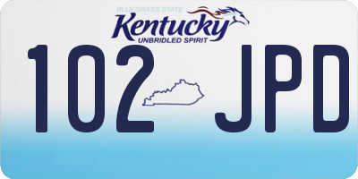 KY license plate 102JPD