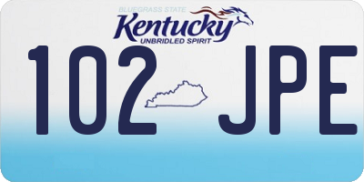 KY license plate 102JPE