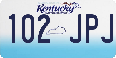 KY license plate 102JPJ