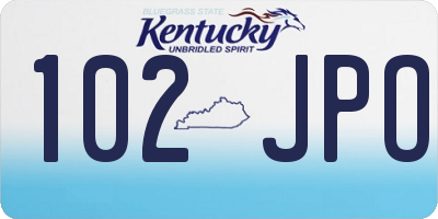 KY license plate 102JPO