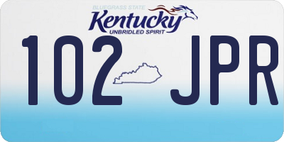 KY license plate 102JPR