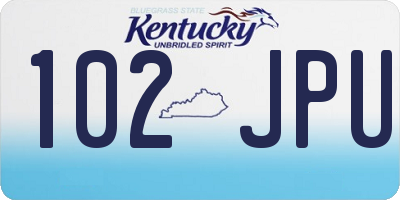 KY license plate 102JPU