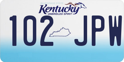 KY license plate 102JPW