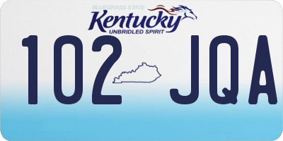 KY license plate 102JQA