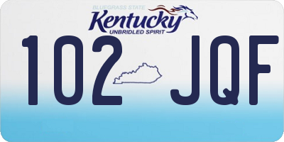 KY license plate 102JQF