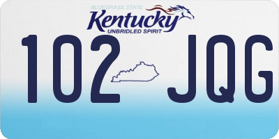 KY license plate 102JQG