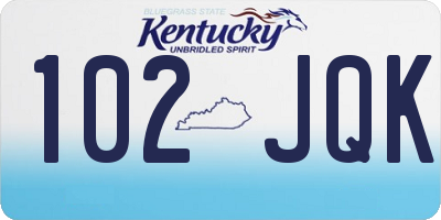 KY license plate 102JQK