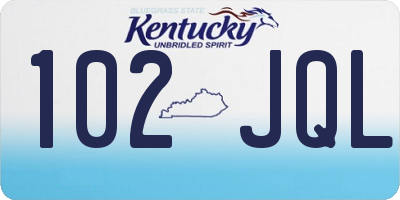 KY license plate 102JQL