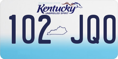 KY license plate 102JQO