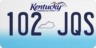 KY license plate 102JQS