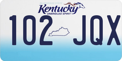 KY license plate 102JQX