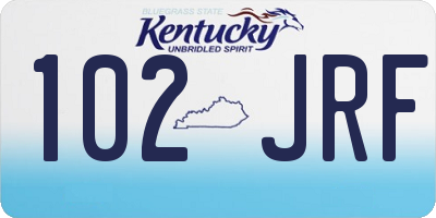 KY license plate 102JRF