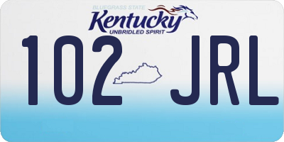 KY license plate 102JRL