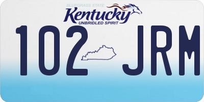 KY license plate 102JRM
