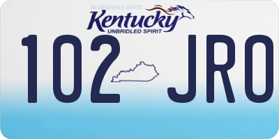 KY license plate 102JRO