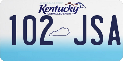 KY license plate 102JSA