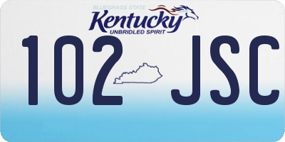 KY license plate 102JSC