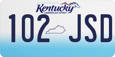 KY license plate 102JSD