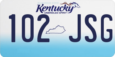 KY license plate 102JSG