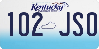 KY license plate 102JSO