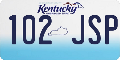 KY license plate 102JSP
