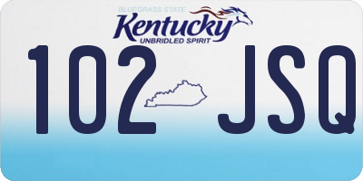 KY license plate 102JSQ