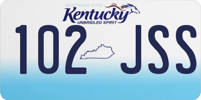 KY license plate 102JSS