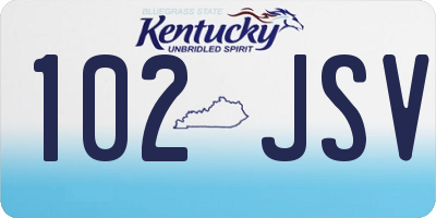 KY license plate 102JSV