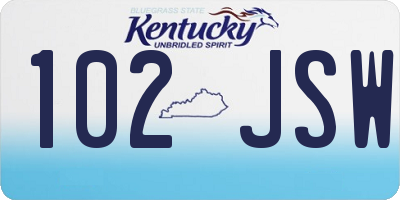 KY license plate 102JSW