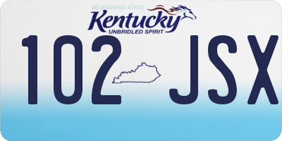 KY license plate 102JSX