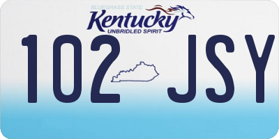 KY license plate 102JSY
