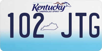 KY license plate 102JTG