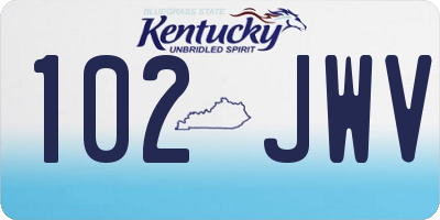 KY license plate 102JWV