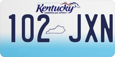 KY license plate 102JXN