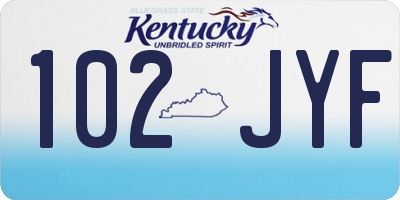 KY license plate 102JYF