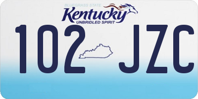 KY license plate 102JZC
