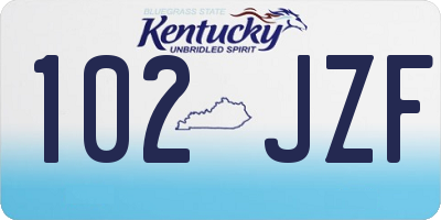 KY license plate 102JZF