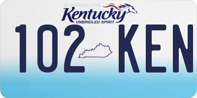 KY license plate 102KEN