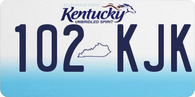 KY license plate 102KJK