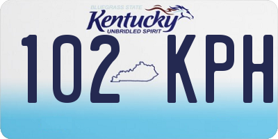 KY license plate 102KPH