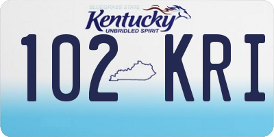 KY license plate 102KRI