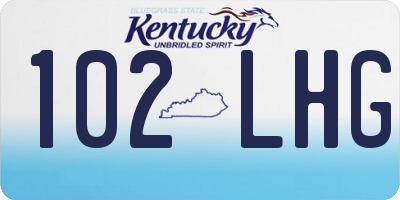 KY license plate 102LHG