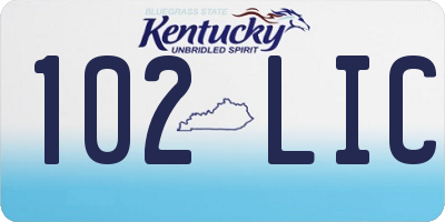 KY license plate 102LIC