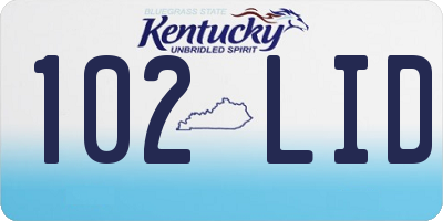 KY license plate 102LID