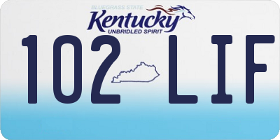 KY license plate 102LIF