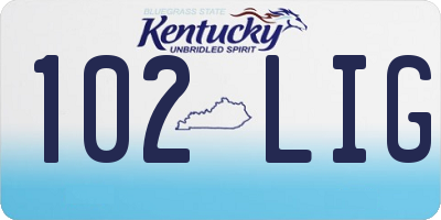 KY license plate 102LIG