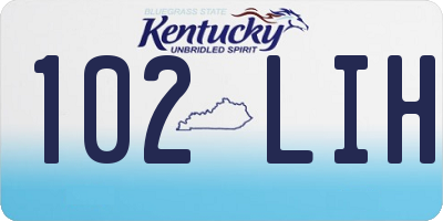 KY license plate 102LIH