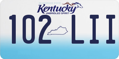KY license plate 102LII