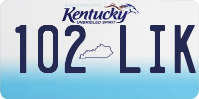 KY license plate 102LIK